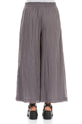Wide Truffle Crumpled Cotton Trousers 2