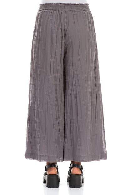 Wide Truffle Crumpled Cotton Trousers 2
