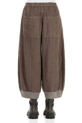 Wide Truffle Off-Dye Linen Trousers 2