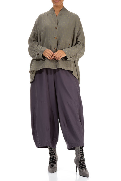 Wide Vintage Violet Silk Cotton Trousers 4