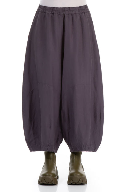 Wide Vintage Violet Silk Cotton Trousers 1