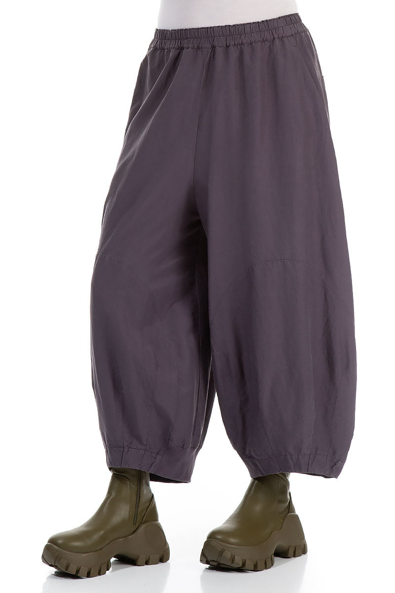 Wide Vintage Violet Silk Cotton Trousers 3