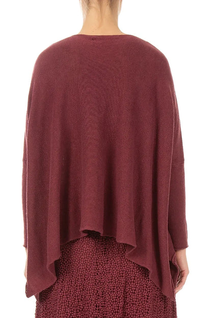 Wide Wavy Seam Antique Ruby Linen Jumper 2