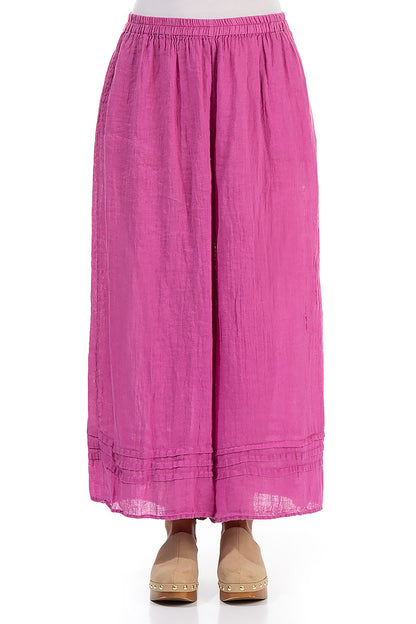 Wide Wild Berry Gauze Linen Trousers 1