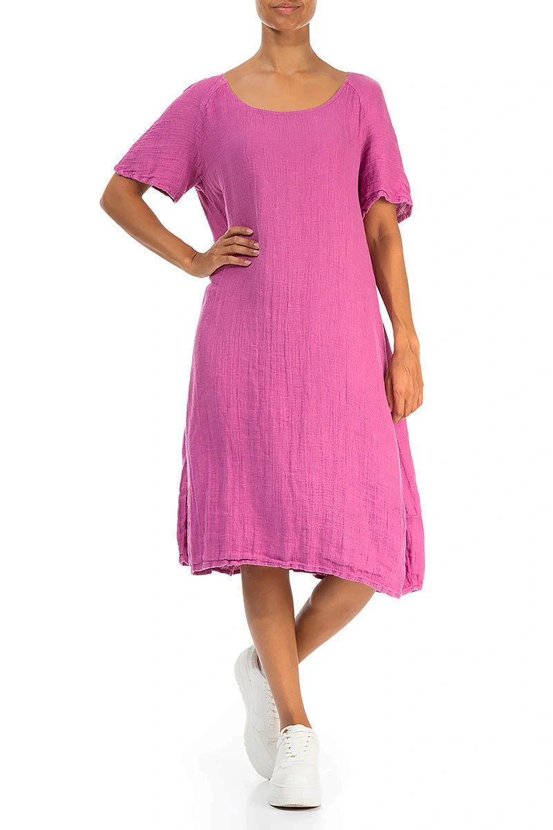 Wild Berry Textured Linen Dress 4