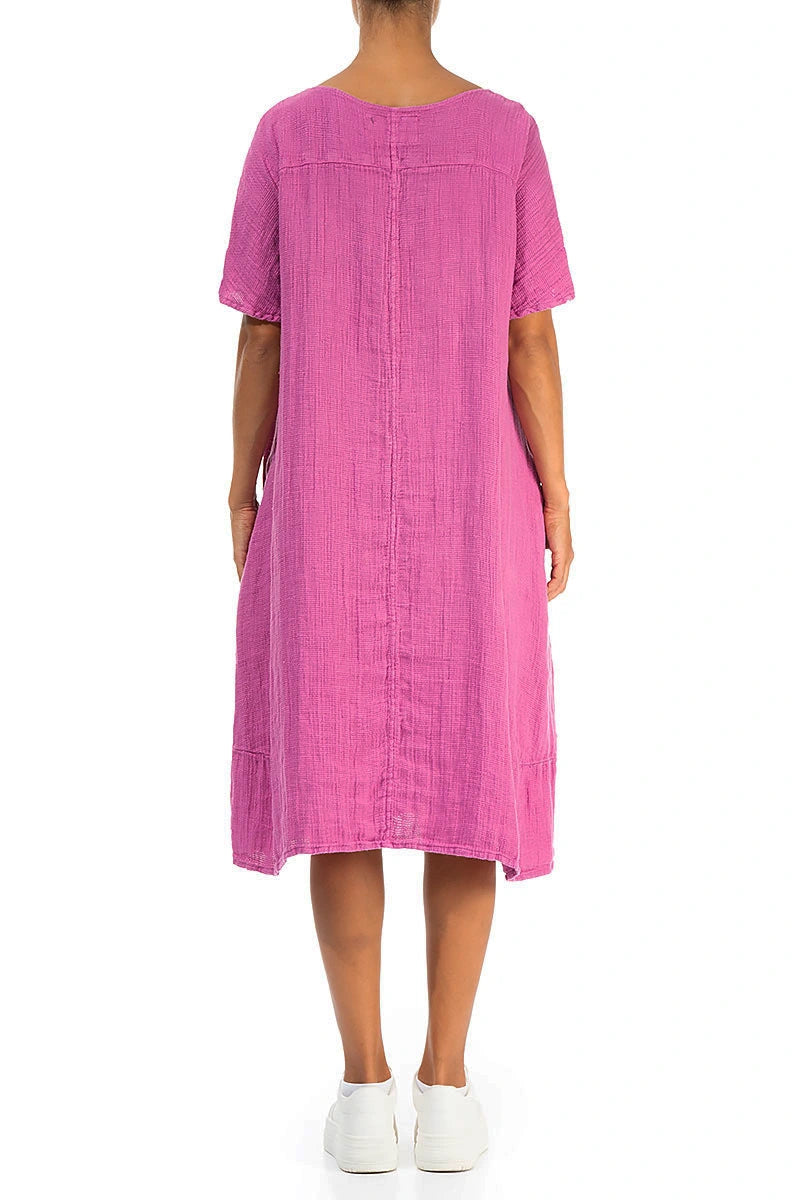 Wild Berry Textured Linen Dress 2