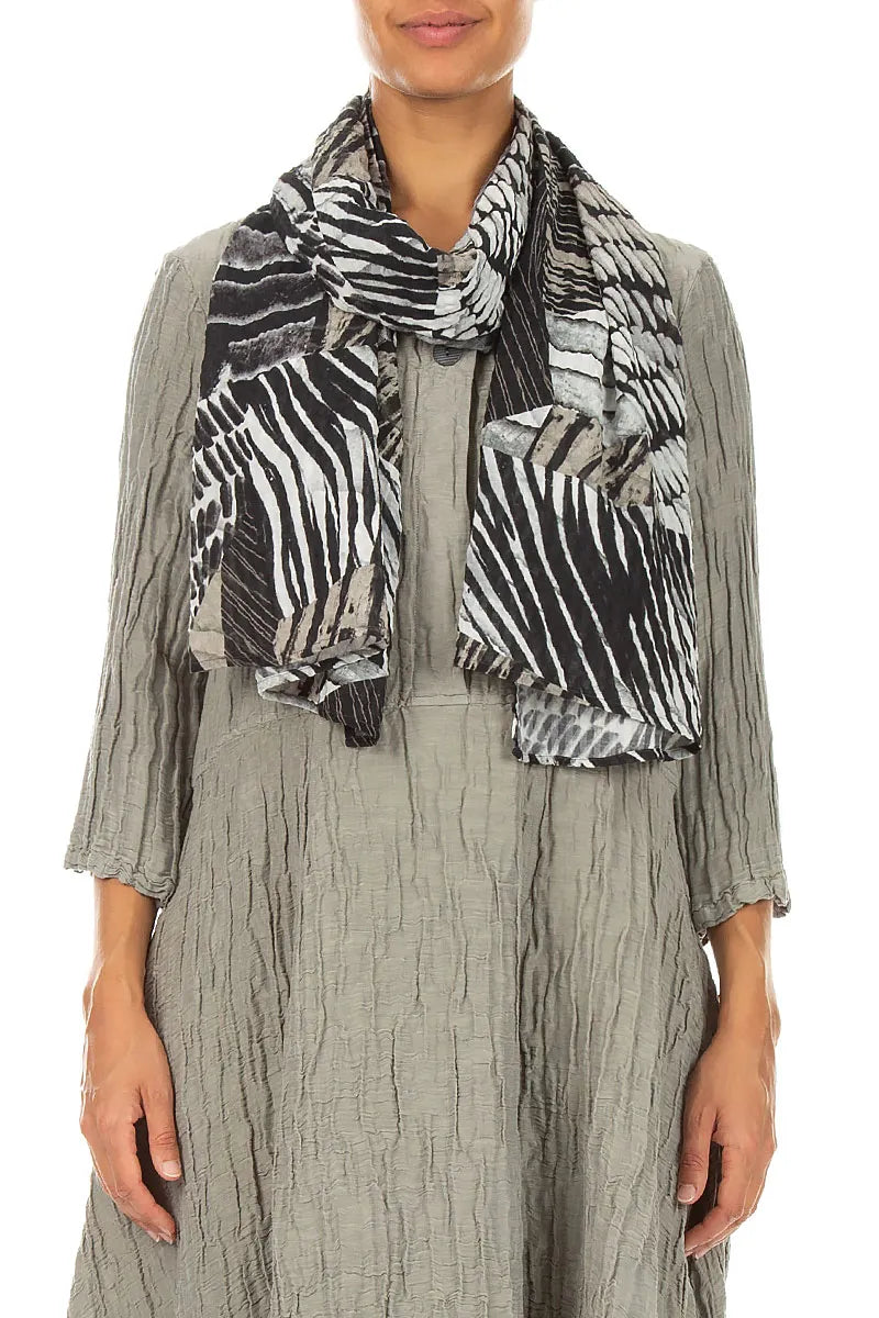 Wild Ink Textured Silk Scarf 1