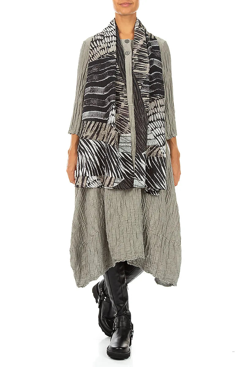Wild Ink Textured Silk Scarf 2