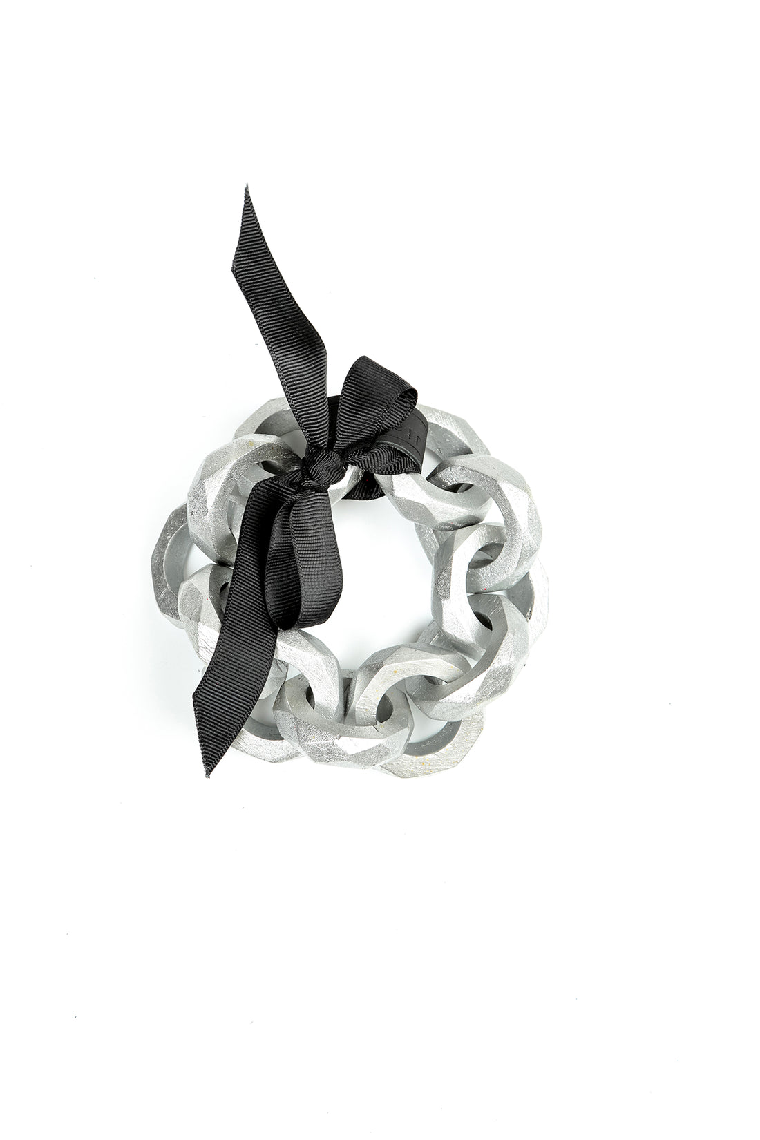 Wooden Loop Silver Chain Bracelet 5