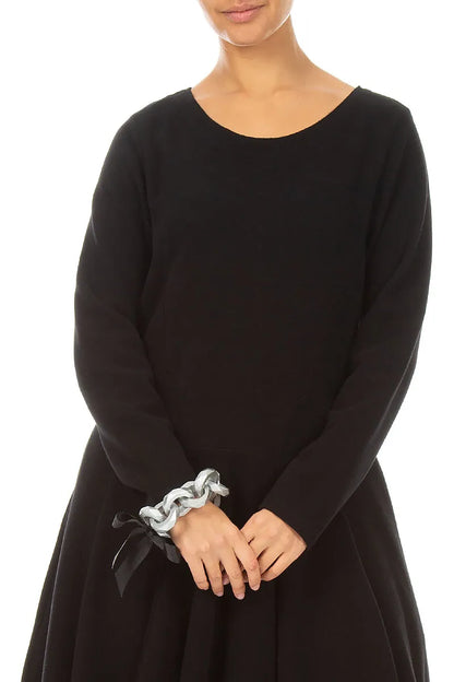 Wooden Loop Silver Chain Bracelet 1