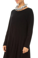 Wooden Loop Silver Chain Necklace 1