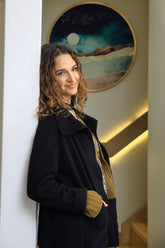 Zip Black Cotton Jersey Jacket 6