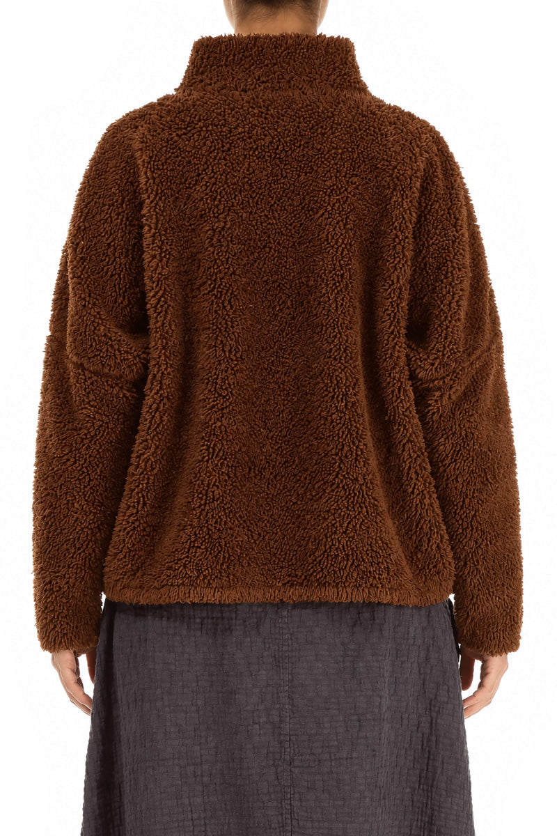 Zips Aged Copper Teddy Cotton Jacket