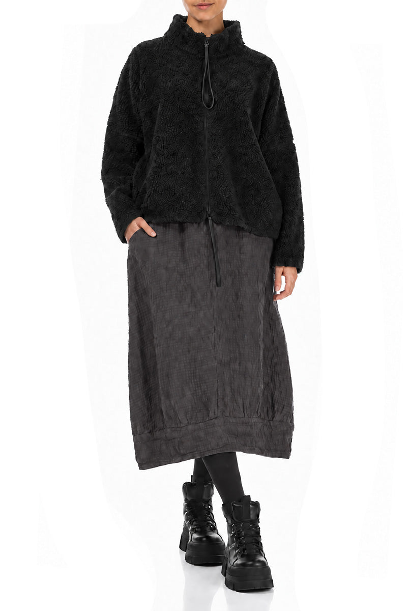 Zips Black Teddy Cotton Jacket 4