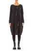 Zips Embellished Grey Wavy Cotton Dress 1