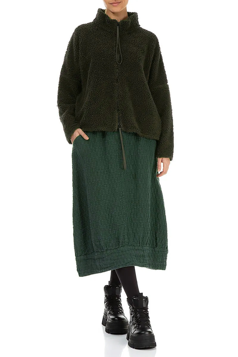 Zips Forest Mist Teddy Cotton Jacket