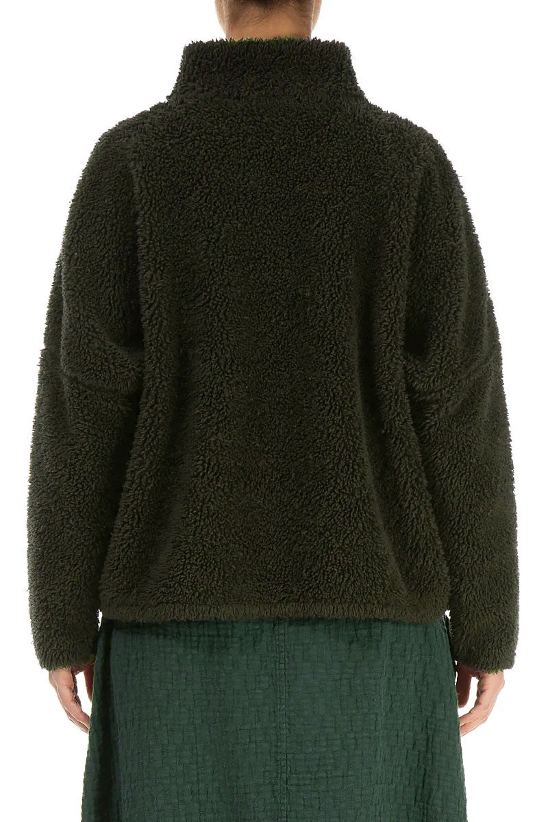 Zips Forest Mist Teddy Cotton Jacket