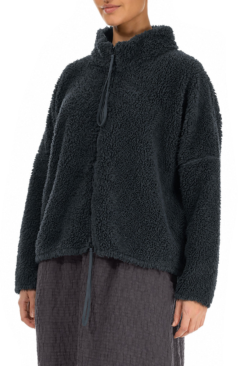 Zips Slate Teddy Cotton Jacket