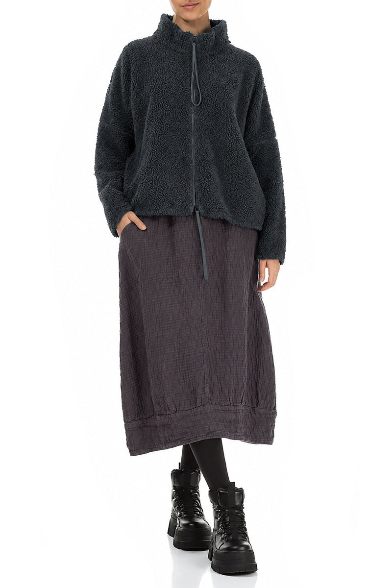 Zips Slate Teddy Cotton Jacket