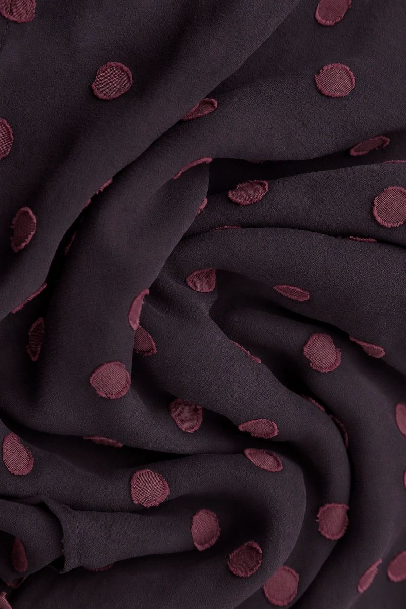 Layered Dotty Deep Plum Silk Dress 5