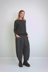 Long Sleeves Black Cotton Jersey Top 6