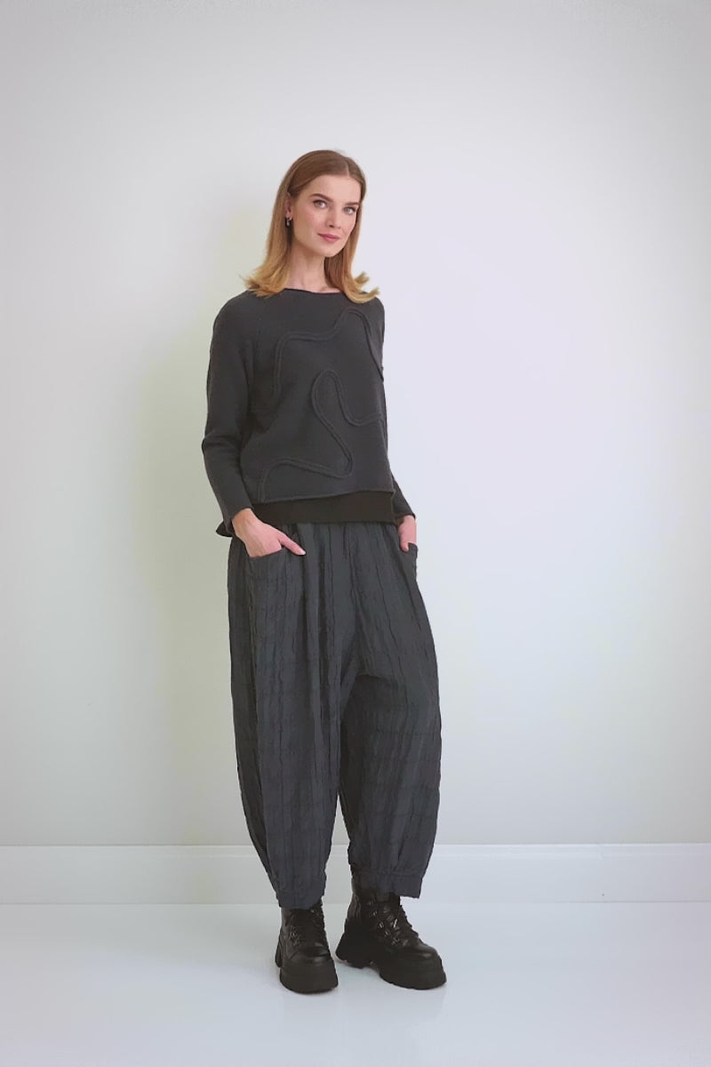 Long Sleeves Black Cotton Jersey Top 6