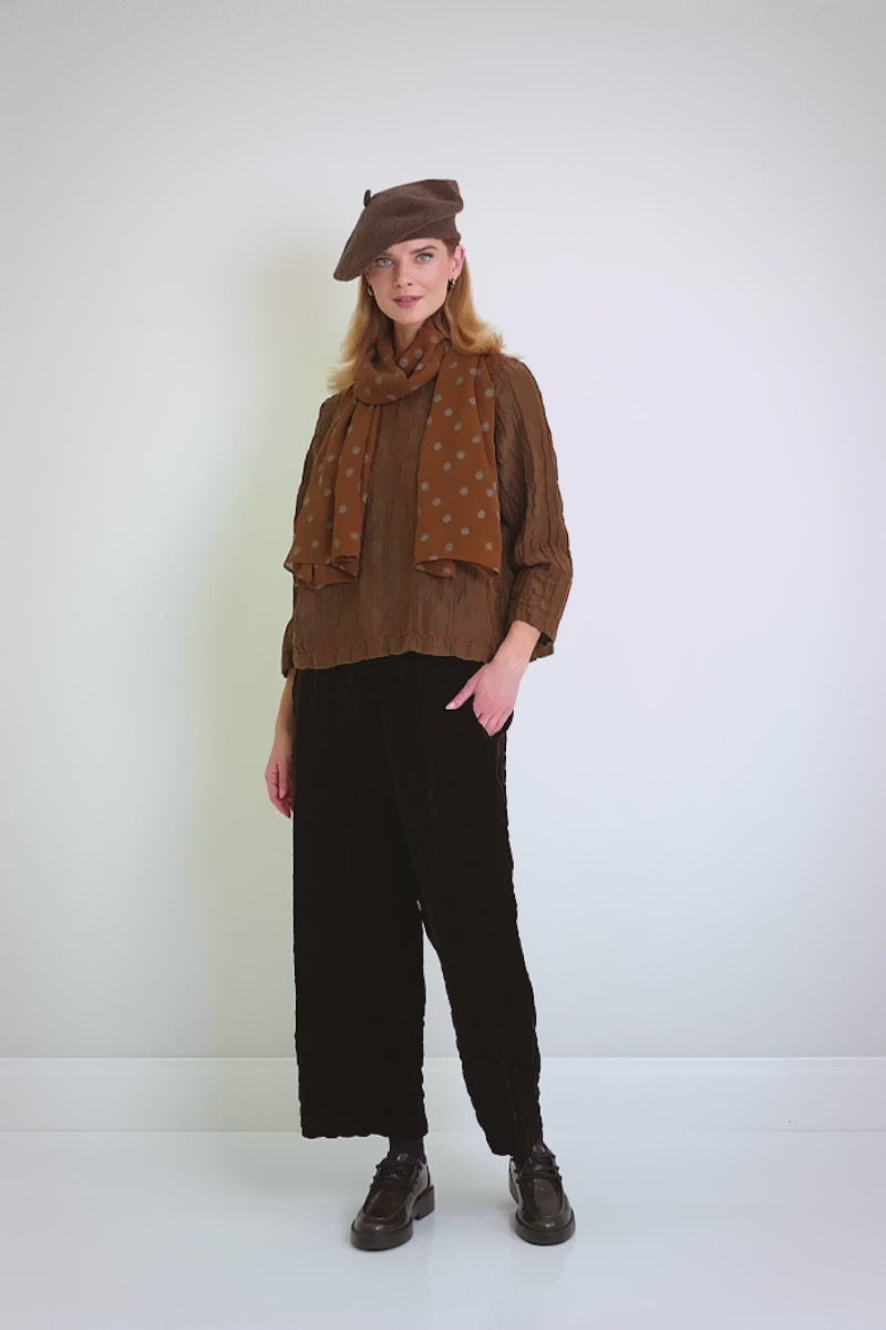 Aged Copper Light Dotty Silk Scarf 6