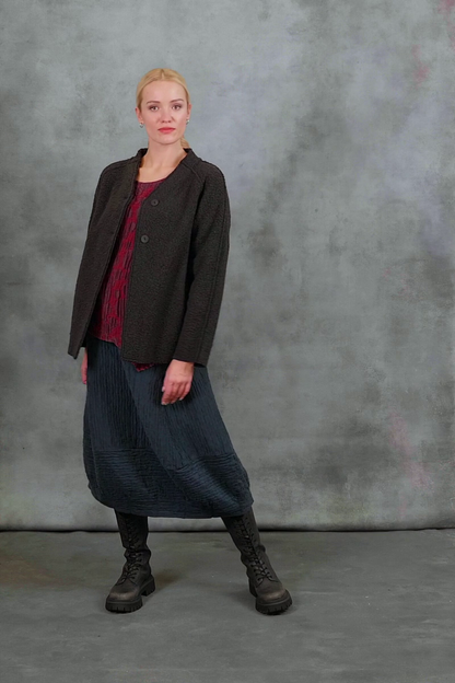 Dark Chocolate Plush Wool Cotton Jacket 7