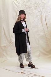 Balloon Textured Black Linen Jacket 7