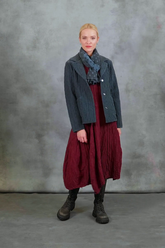 Collar Midnight Blue Quilted Silk Jacket 7