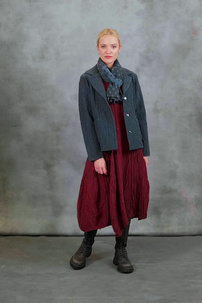 Collar Midnight Blue Quilted Silk Jacket 7