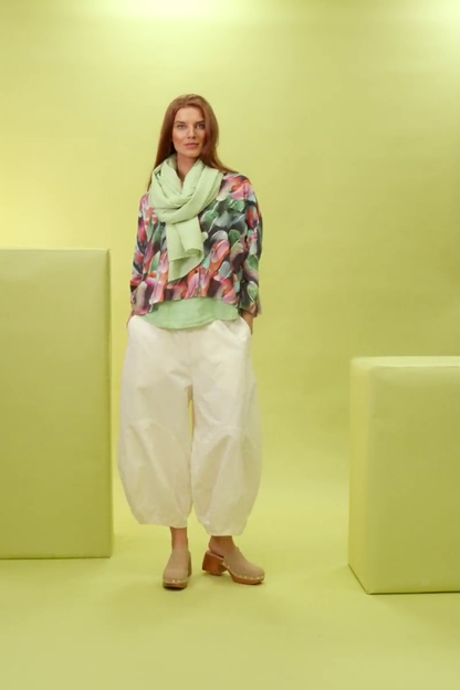 Green Sorbet Textured Silk Cotton Scarf 8