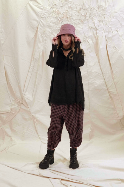 Loose Black Gauze Linen Shirt 7