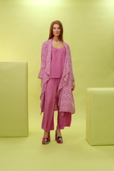 Open Floral Wild Berry Silk Jacket 7