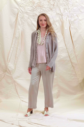 Raw Edge Greige Linen Cardigan 8