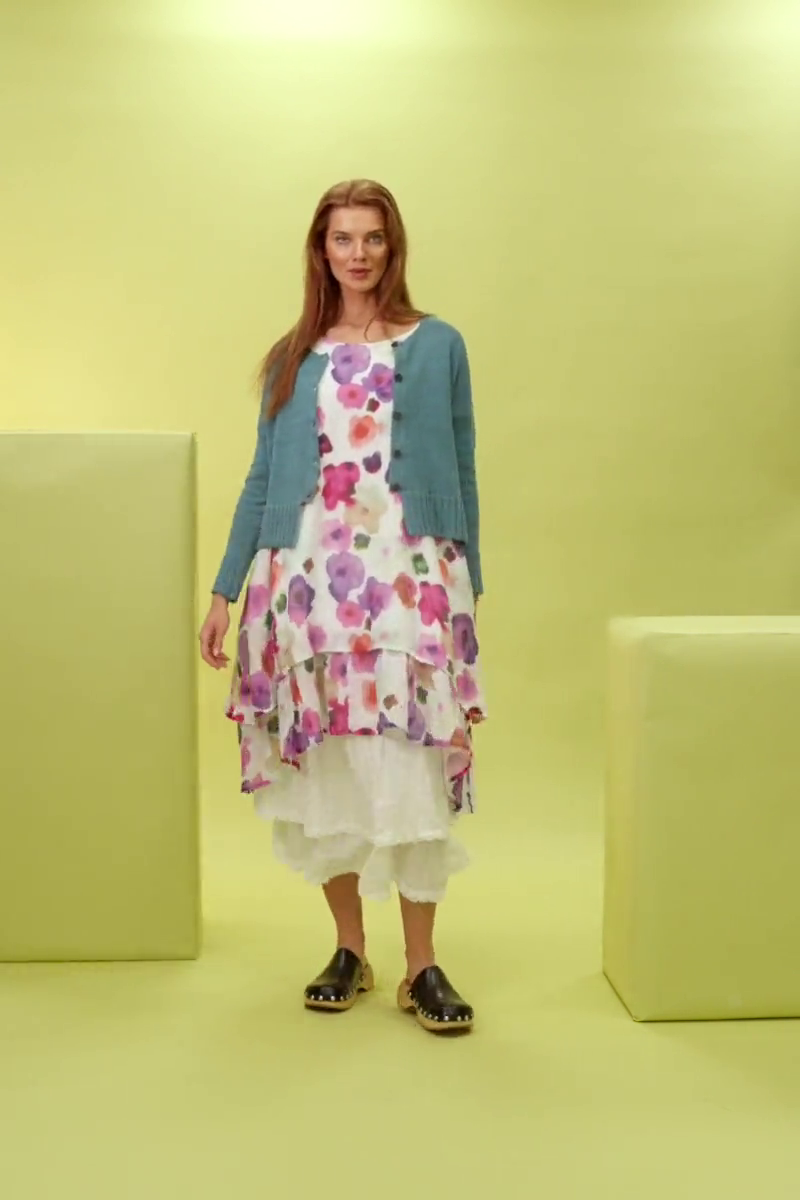 Ribbed Hem Teal Linen Cardigan 7