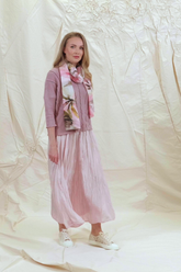Wavy Stitch Mauve Pink Linen Jumper 7
