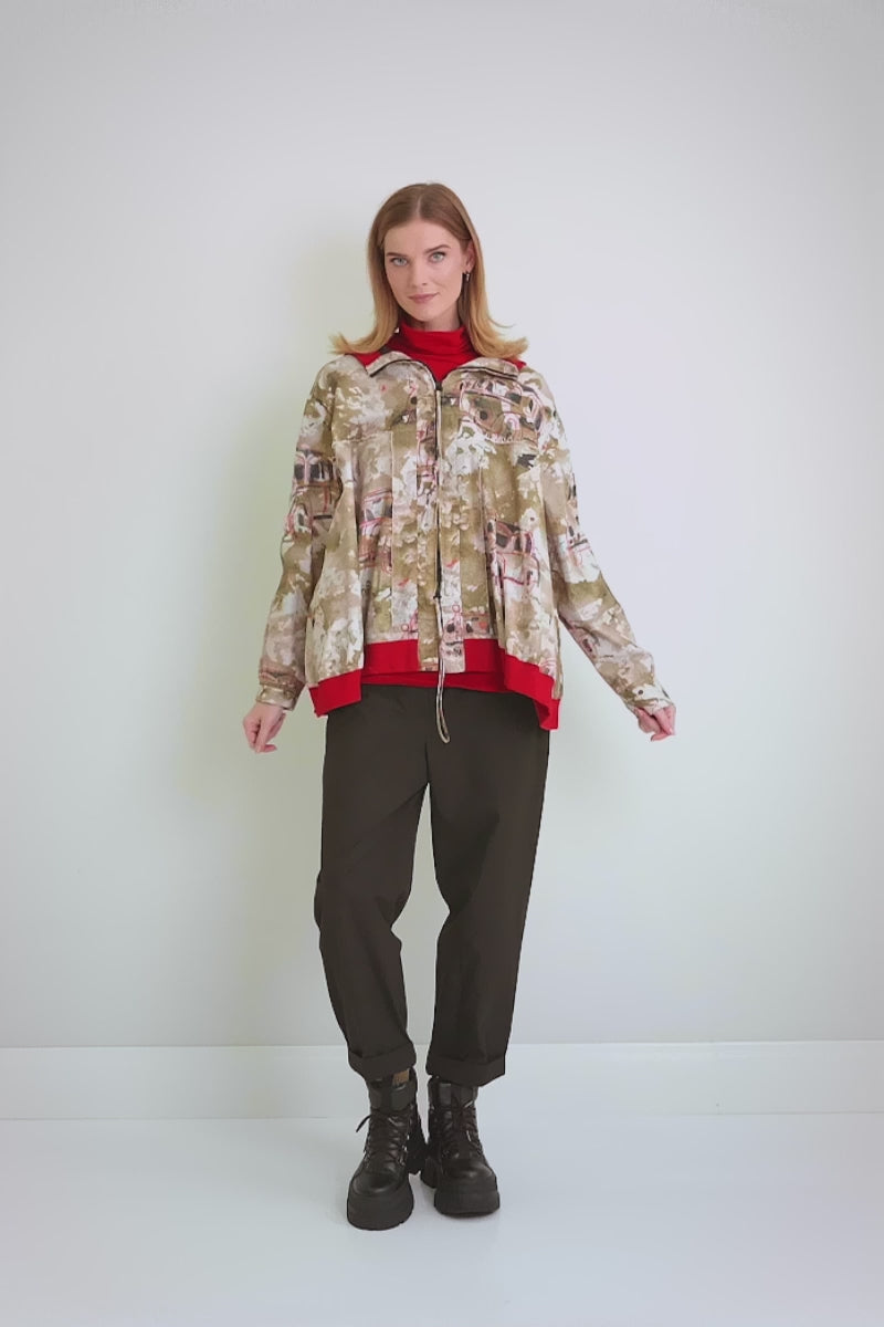 Lockere Retro-Baumwolljacke