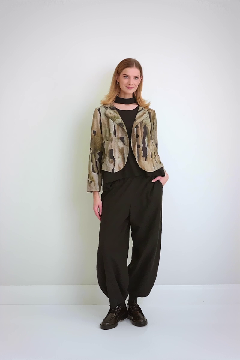 Short Terra Ornamented Silk Cotton Jacket 7