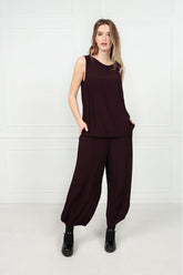 Lightweight Aubergine Viscose Trousers 5