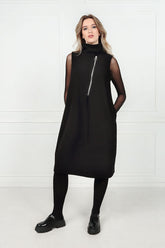 Long Mesh Sleeves Black Cotton Blouse 5