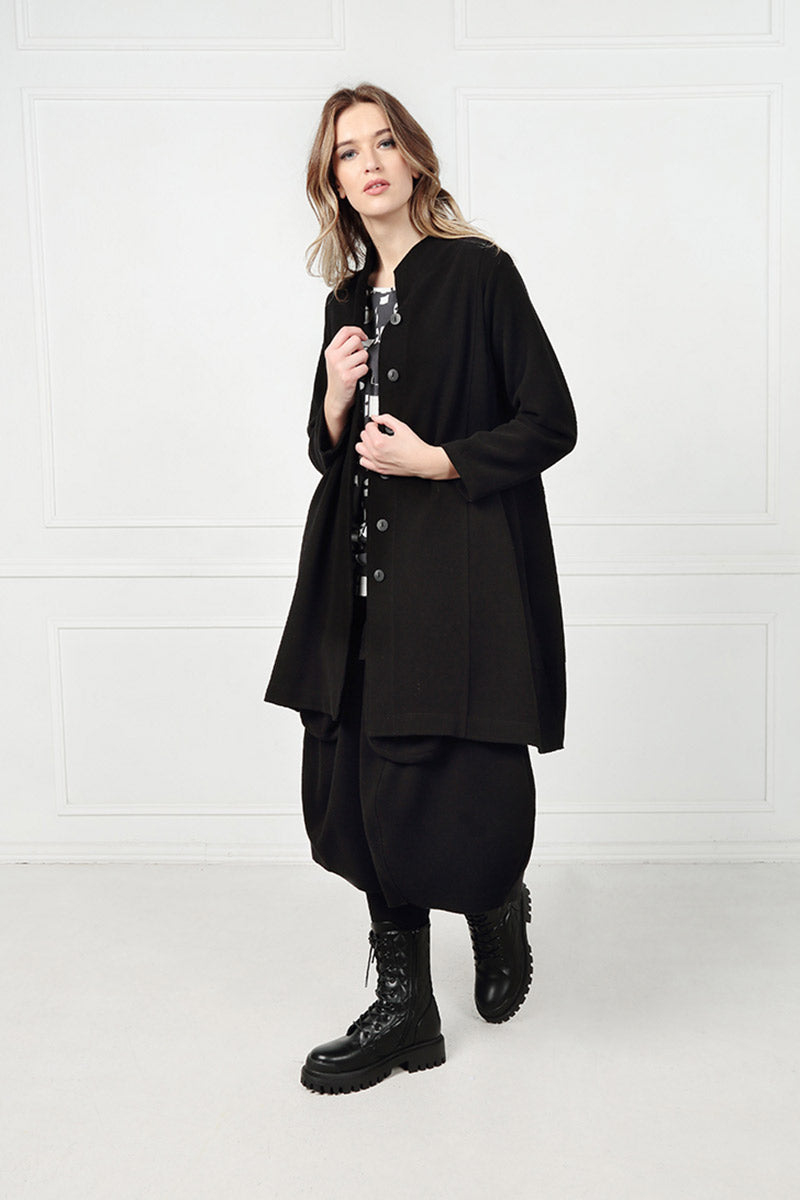 A-Line Black Jersey Cotton Jacket 7