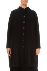 A-Line Black Jersey Cotton Jacket 1