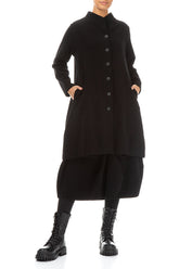 A-Line Black Jersey Cotton Jacket 4