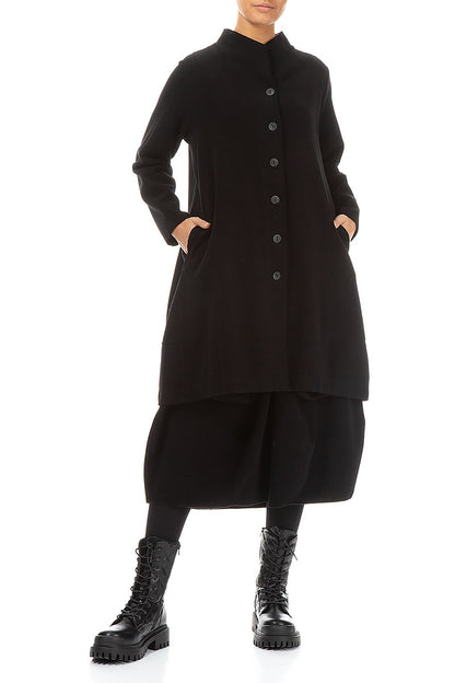 A-Line Black Jersey Cotton Jacket 4