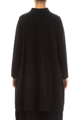 A-Line Black Jersey Cotton Jacket 2