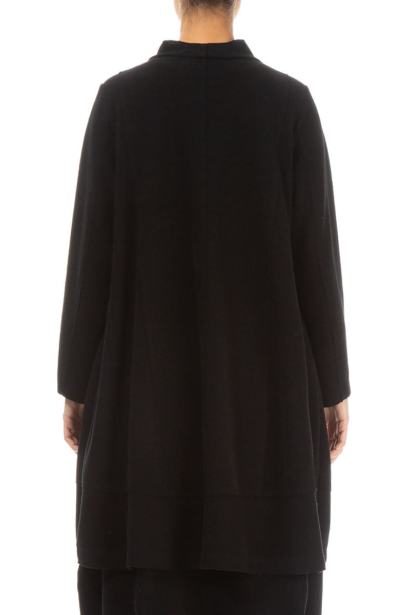 A-Line Black Jersey Cotton Jacket 2