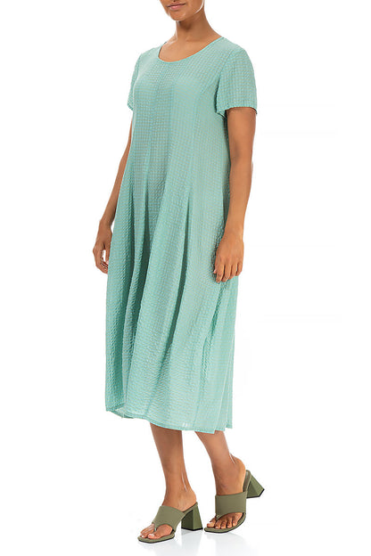 Balloon Mint Green Textured Silk Dress 3
