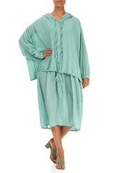Balloon Mint Green Textured Silk Dress 5