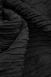 Cowl Neck Crinkled Black Silk Linen Blouse 6
